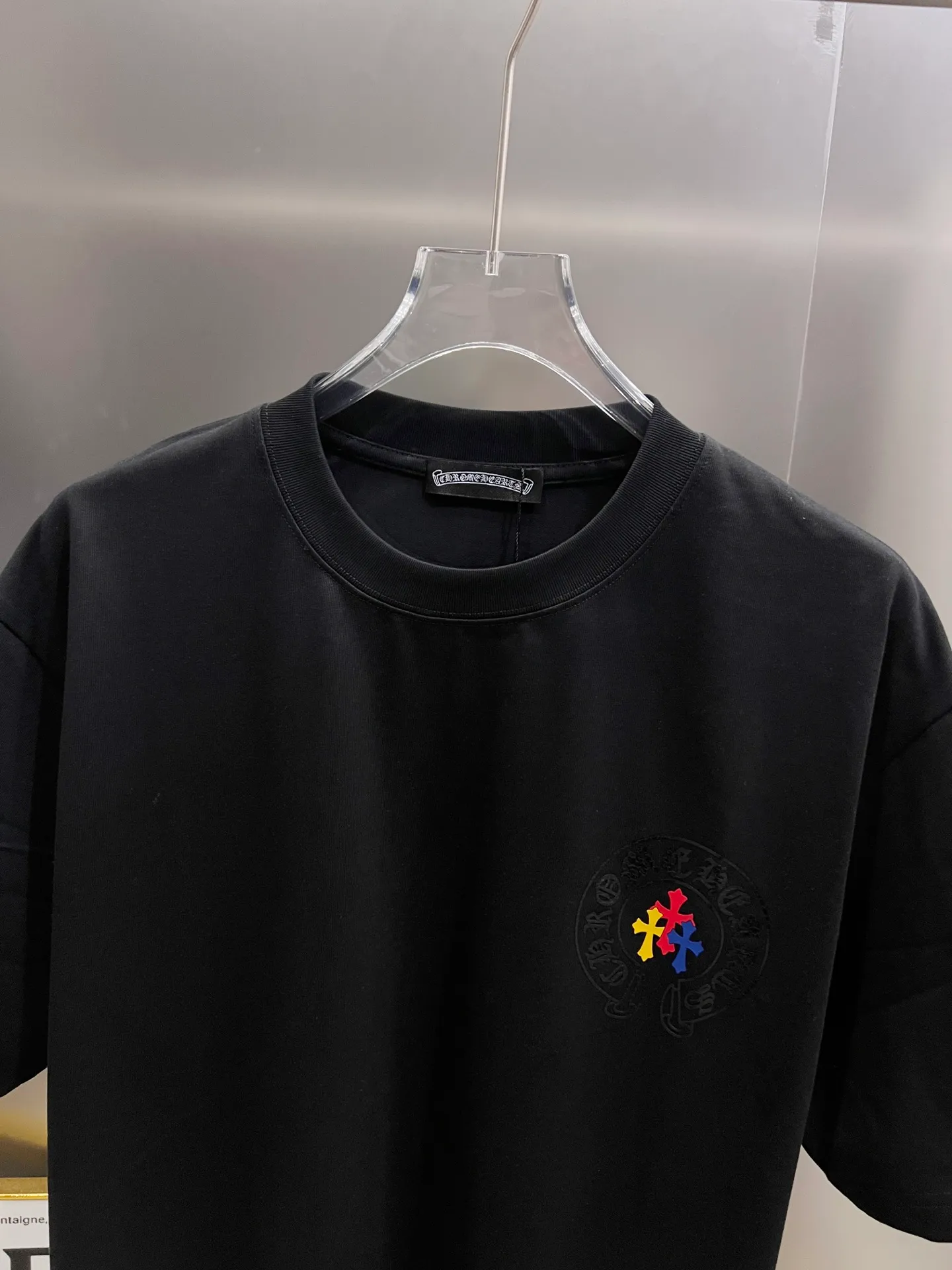 🅿️190 CH Crow 2025 Autumn and Winter New Short-sleeved T-shirt Horseshoe Sanskrit word craft Cross foam craft design The real thing is great🔥Same style for men and women, loose version Size S M L XL XXL Five sizes black white